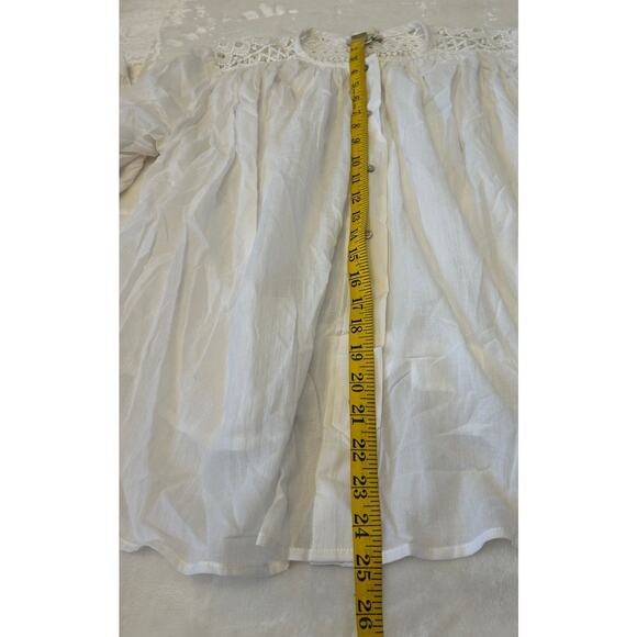 Anthropologie See U Soon Top Women's Off White Button Up L/S Crochet Size S NWT - Picture 4 of 11